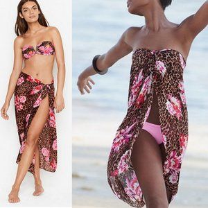 NWT Victoria’s Secret Swim Cheetah/Floral Sarong